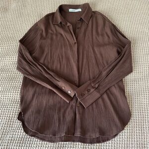 Bershka Textured Button Down Shirt